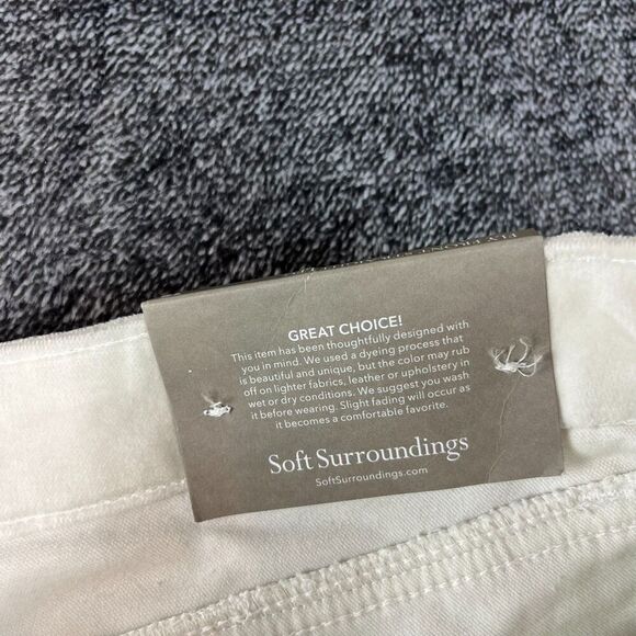 Soft Surroundings Velour White Jeans Fly Front Straight Leg Women's 18 NWT - Picture 3 of 12